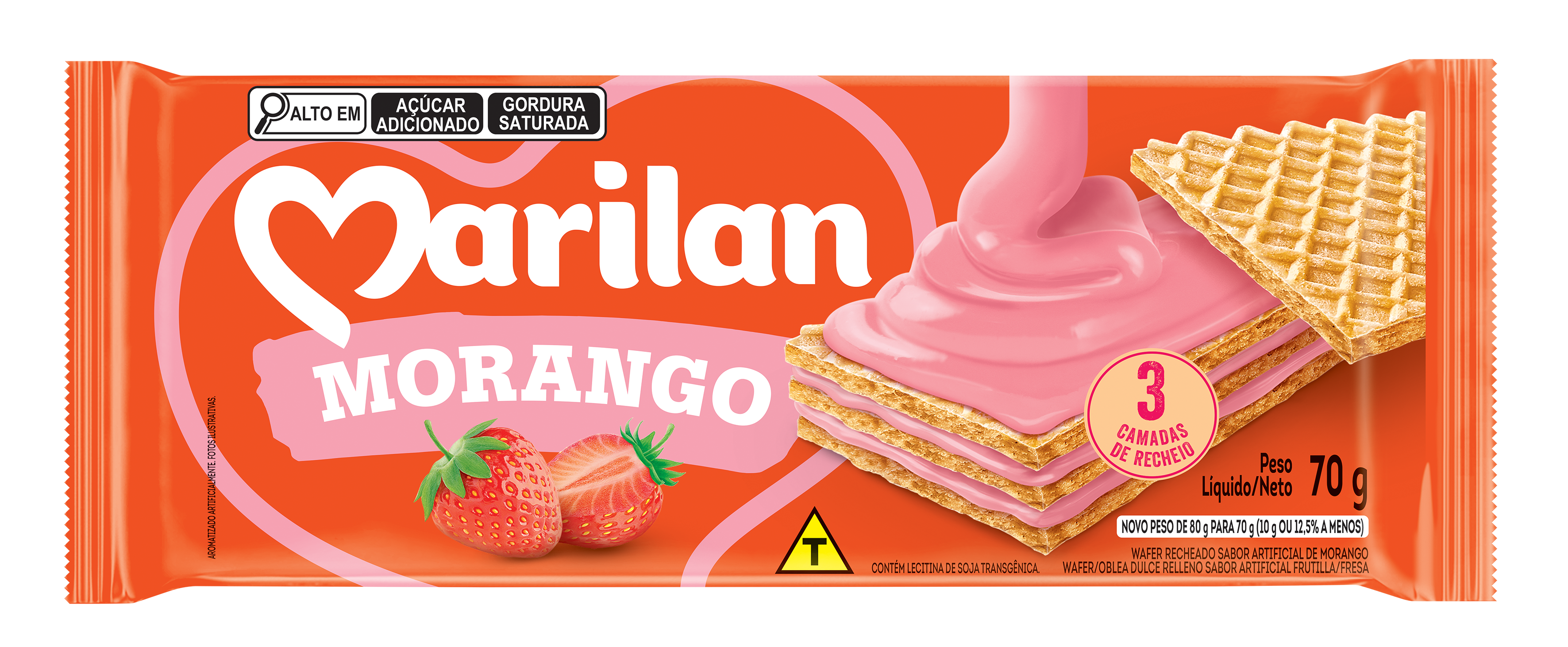 BISCOITO MARILAN WAFER 70G MORANGO