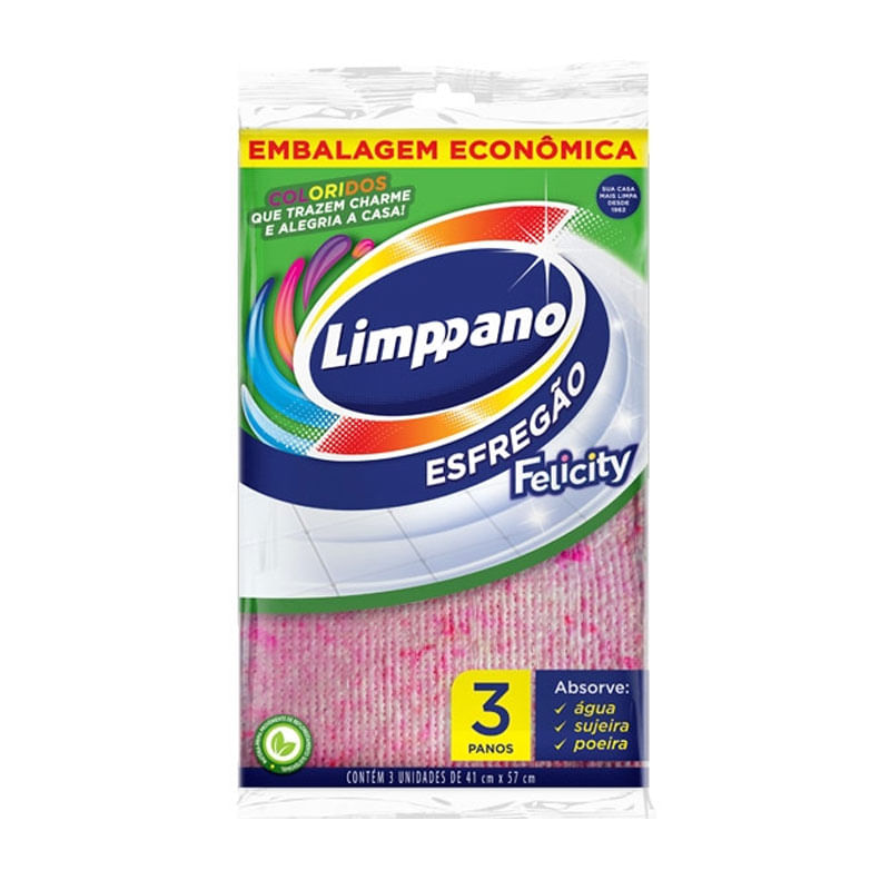 Pano de Chão Limppano 41X57cm Colorido