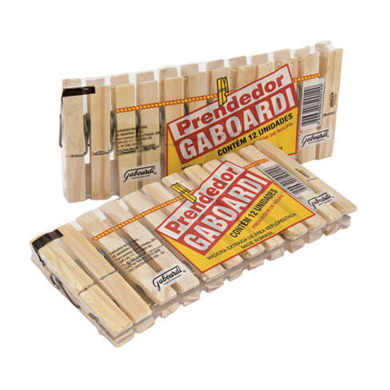 Prendedor de Roupas Gaboardi Madeira 12un
