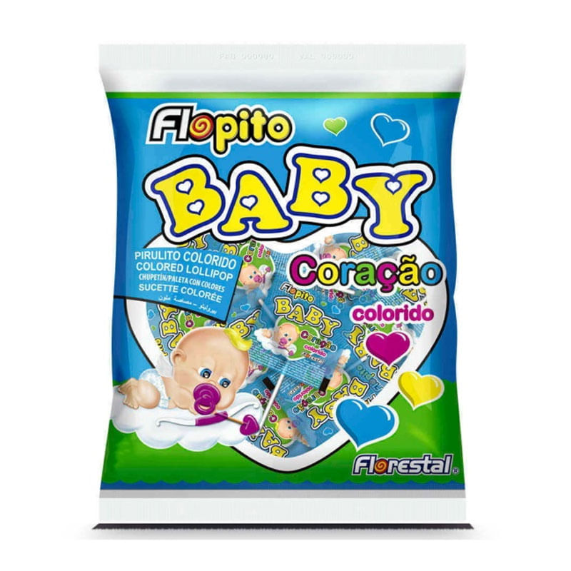 Pirulito Baby Florestal Coração Colorido