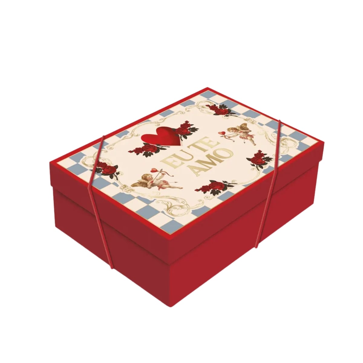 Caixa Retangular Com Tampa P História De Amor - 24x18x8cm