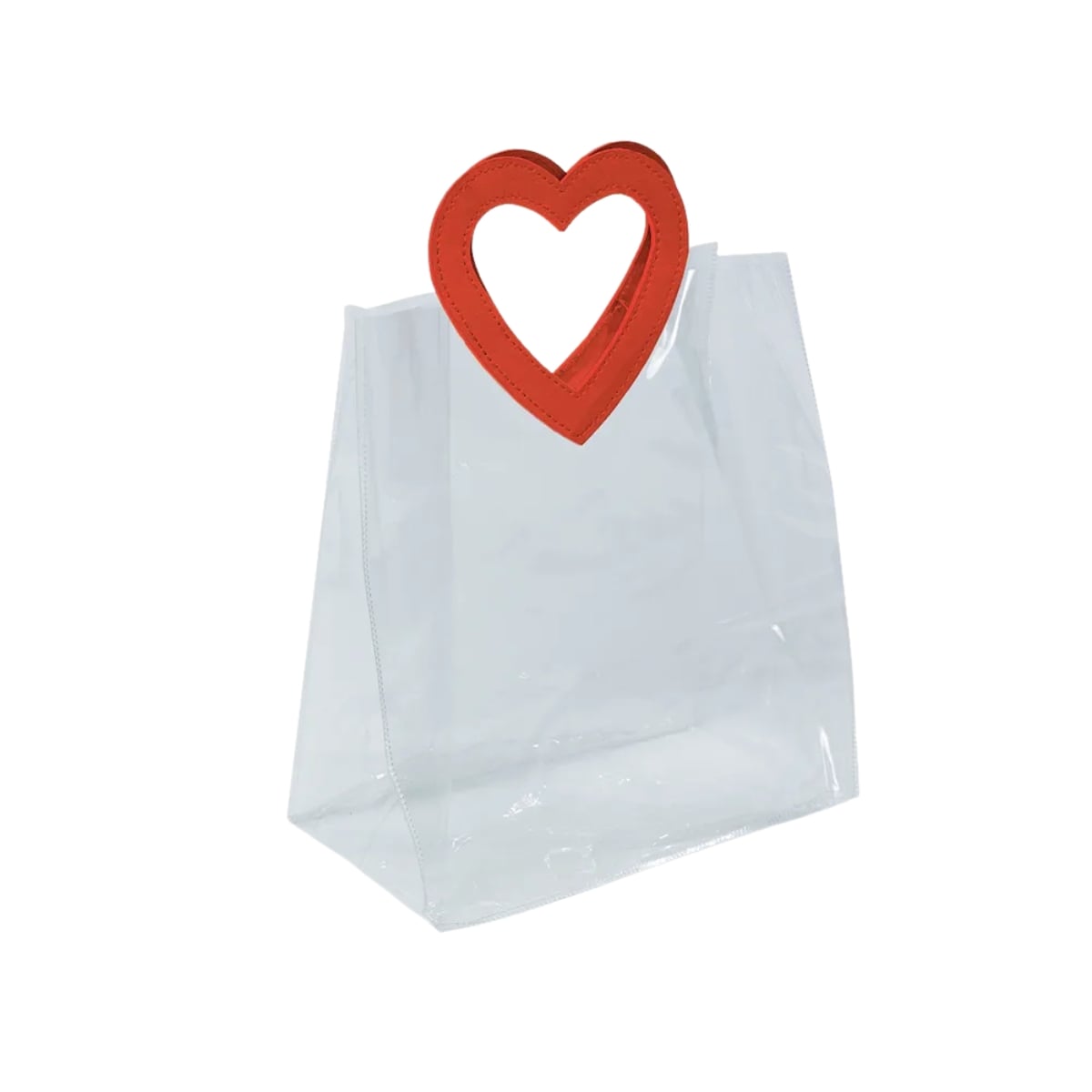 SAC PVC ALCA CORACAO TRANSP VERM 24X21X11