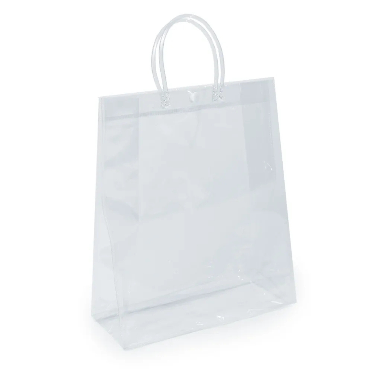 SAC PVC C BOTAO TRANSP E BCO 10X10X5