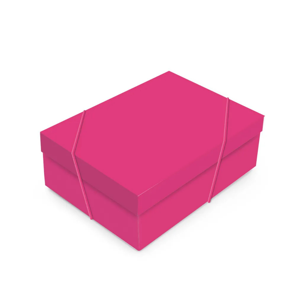 Caixa Retangular Com Tampa P Pink Core - 24x18x8cm
