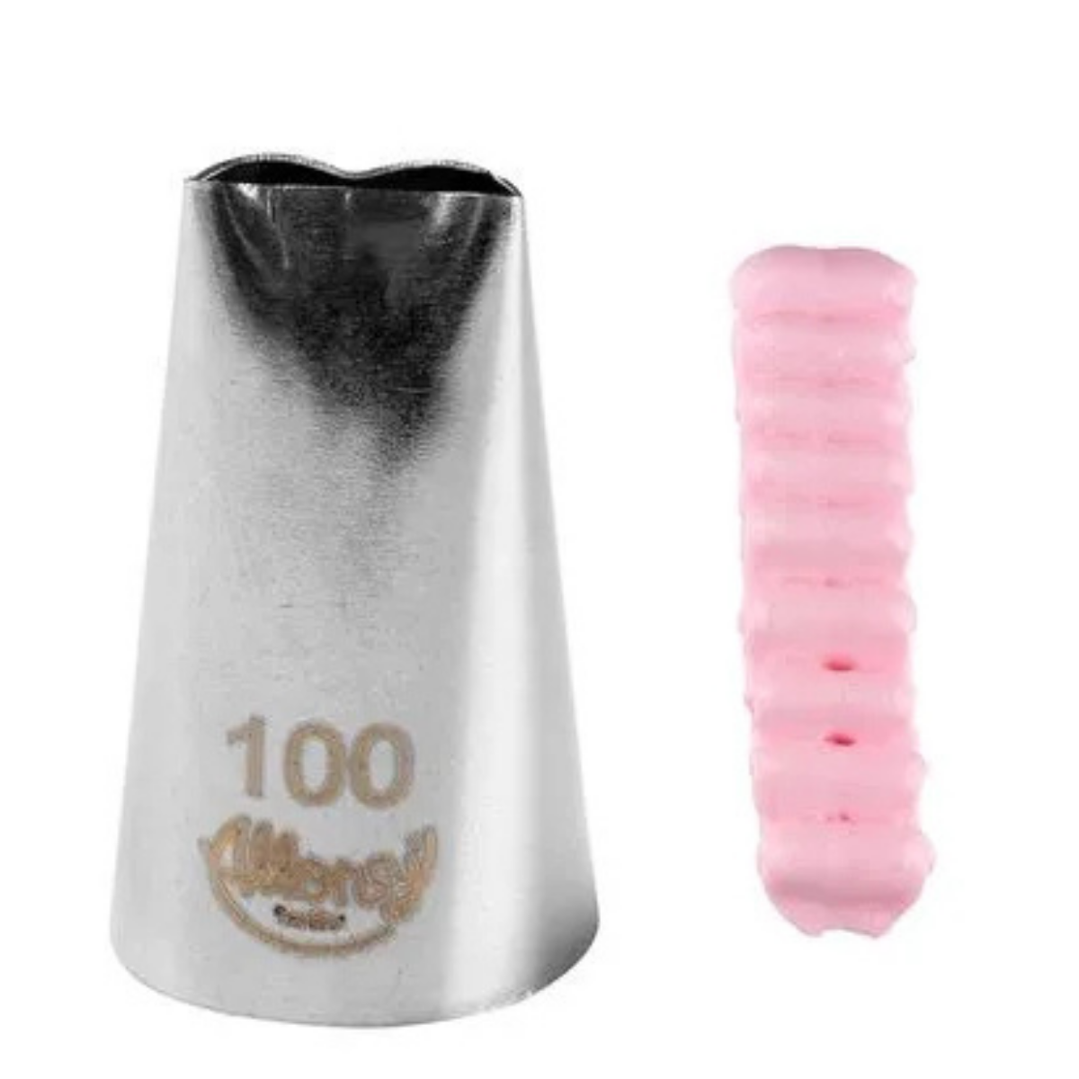 Bico Para Confeitar Babado Aço Inox Prata N°100