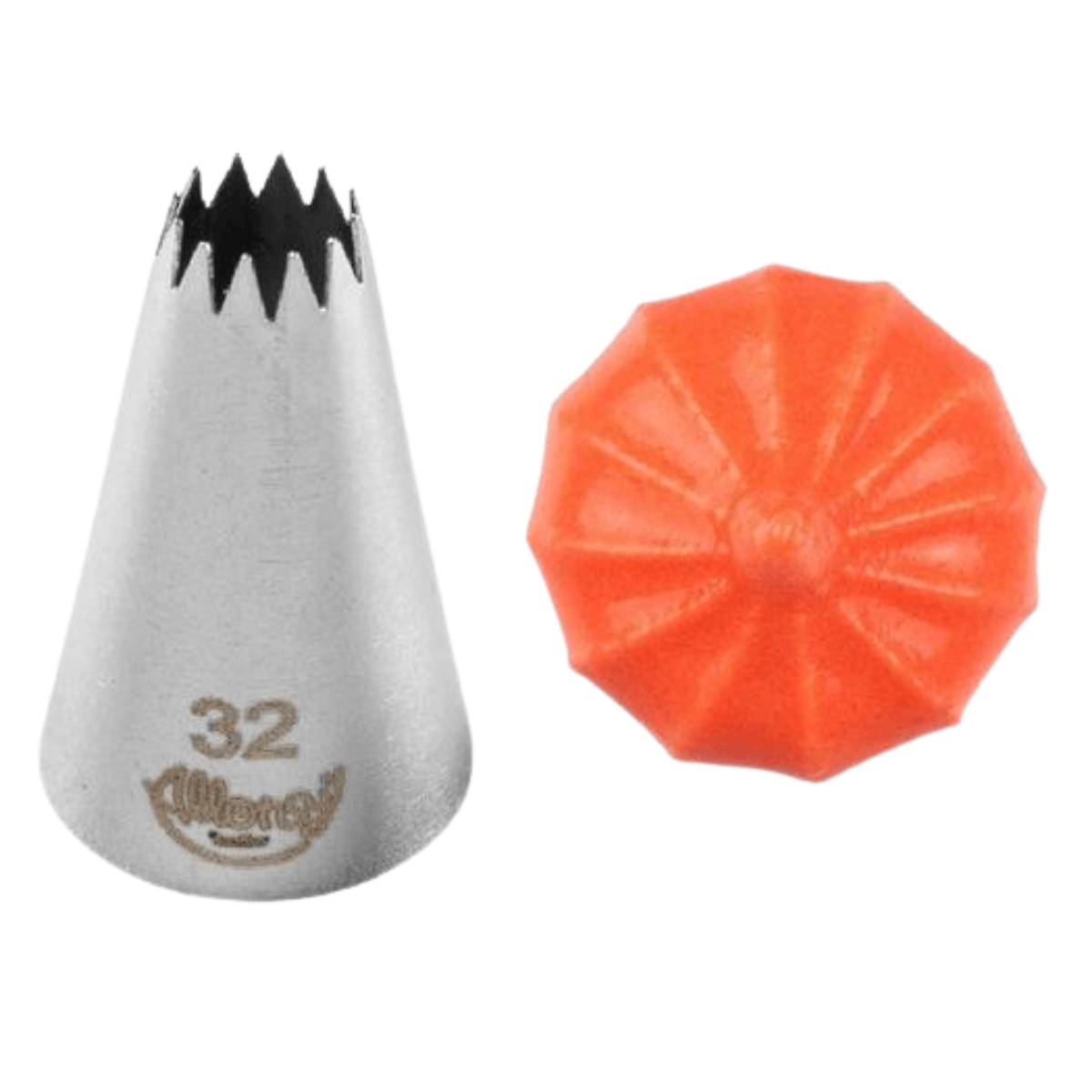 Bico Para Confeitar Pitanga Aberta Aço Inox Prata N°32