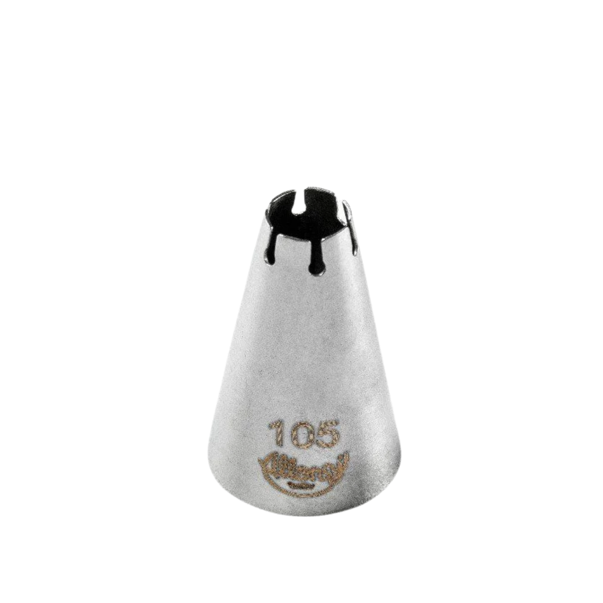 Bico Para Confeitar Pitanga Aberta Aço Inox Prata N°105