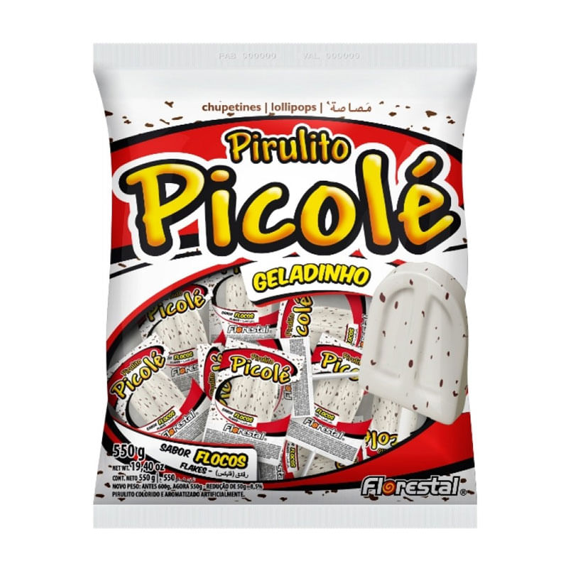Pirulito Picolé Florestal Flocos 550g