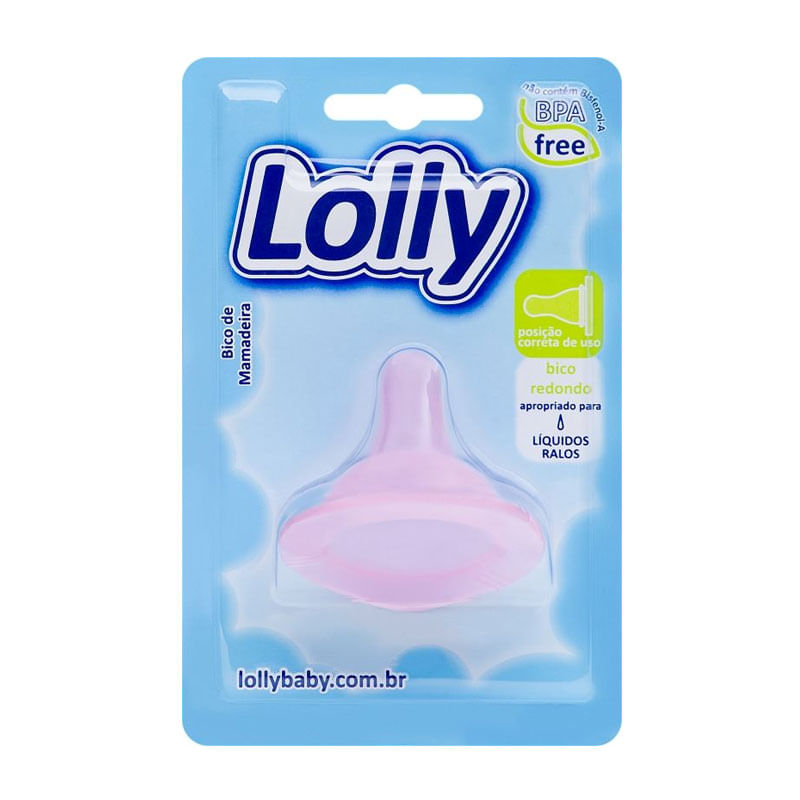 Bico Para Mamadeira Redondo Big Rosa Lolly Blister