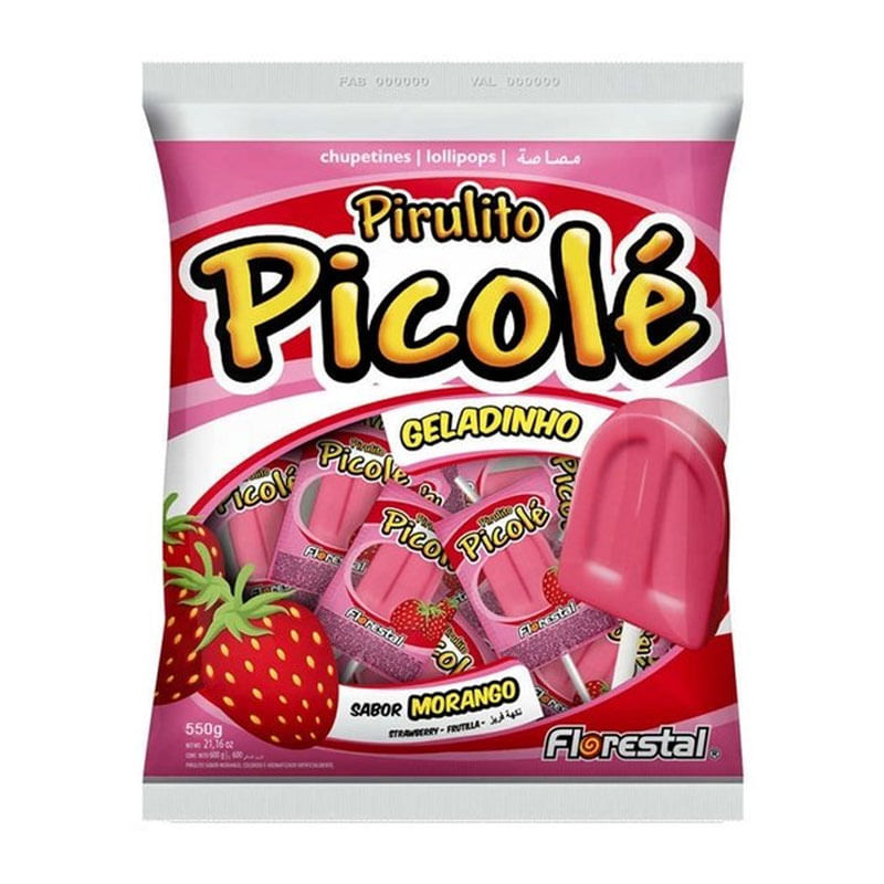 Pirulito Picolé Florestal Morango