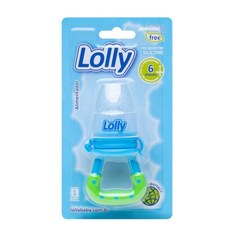 Chupeta de Silicone Para Alimentação Net Azul Lolly Blister 