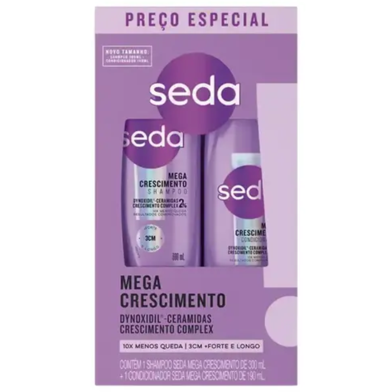 Kit Seda Mega Crescimento Shamp. 300ml + Cond. 190ml