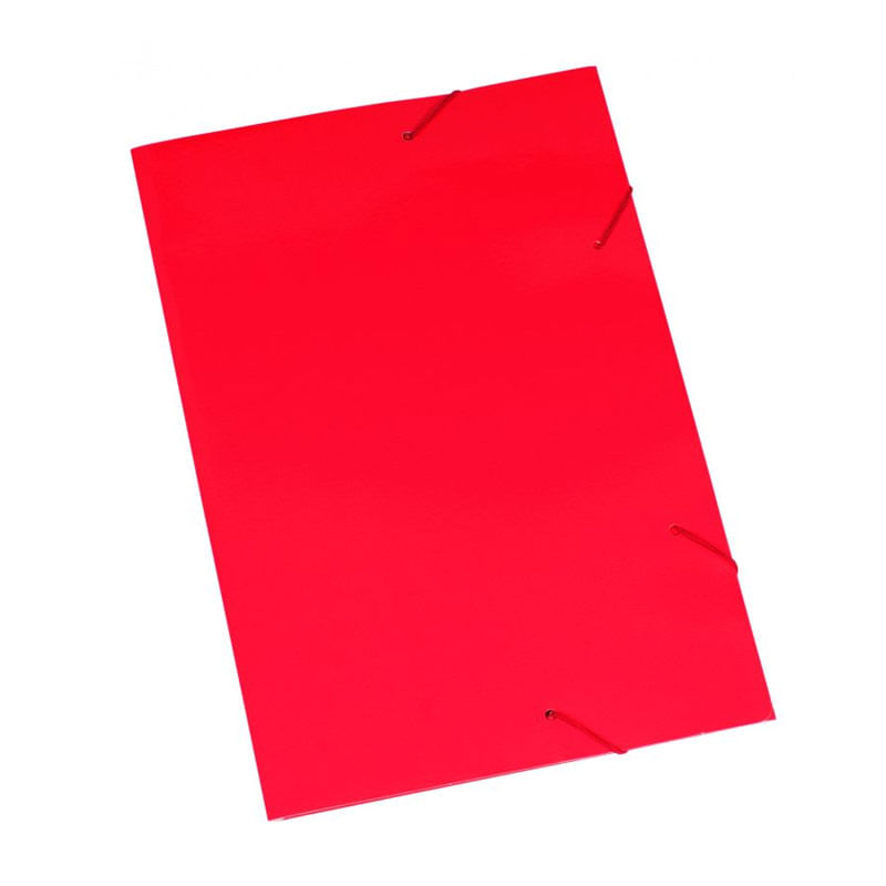 Pasta de Papel com Elástico Vermelho Polycart