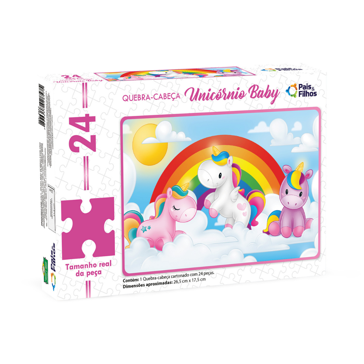 Quebra-Cabeça Unicórnio Baby - 24 Peças 