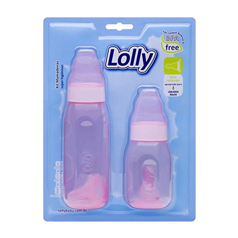 Kit de Mamadeira Lolly Clean Rosa 2un