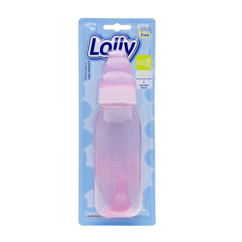 Mamadeira Lolly Clean Rosa 220ml