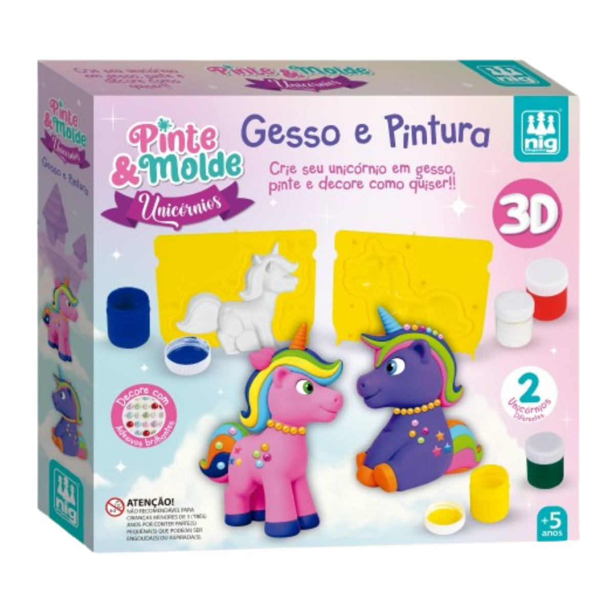 Pinte E Molde Unicórnios - Nig Brinquedos
