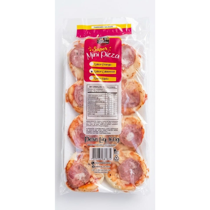 Super Mini Pizza 160g Bandeja com 8un