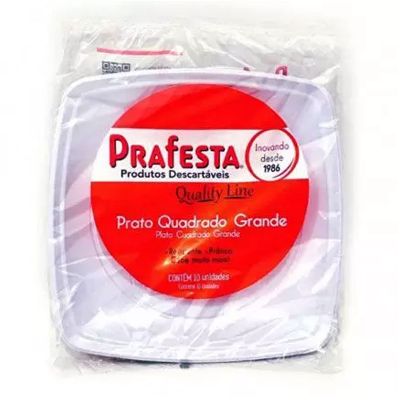 Prato Quadrado Grande Branco Prafesta