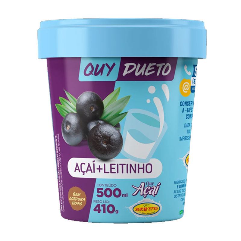 Quy Dueto Açaí Leitinho 410g