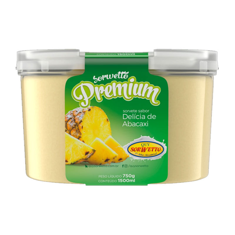Sorvete Sorwetto Delicia de Abacaxi 1,5l