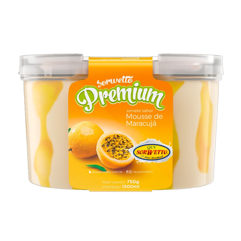 Sorvete Sorwetto Pote Maracujá 1,5l