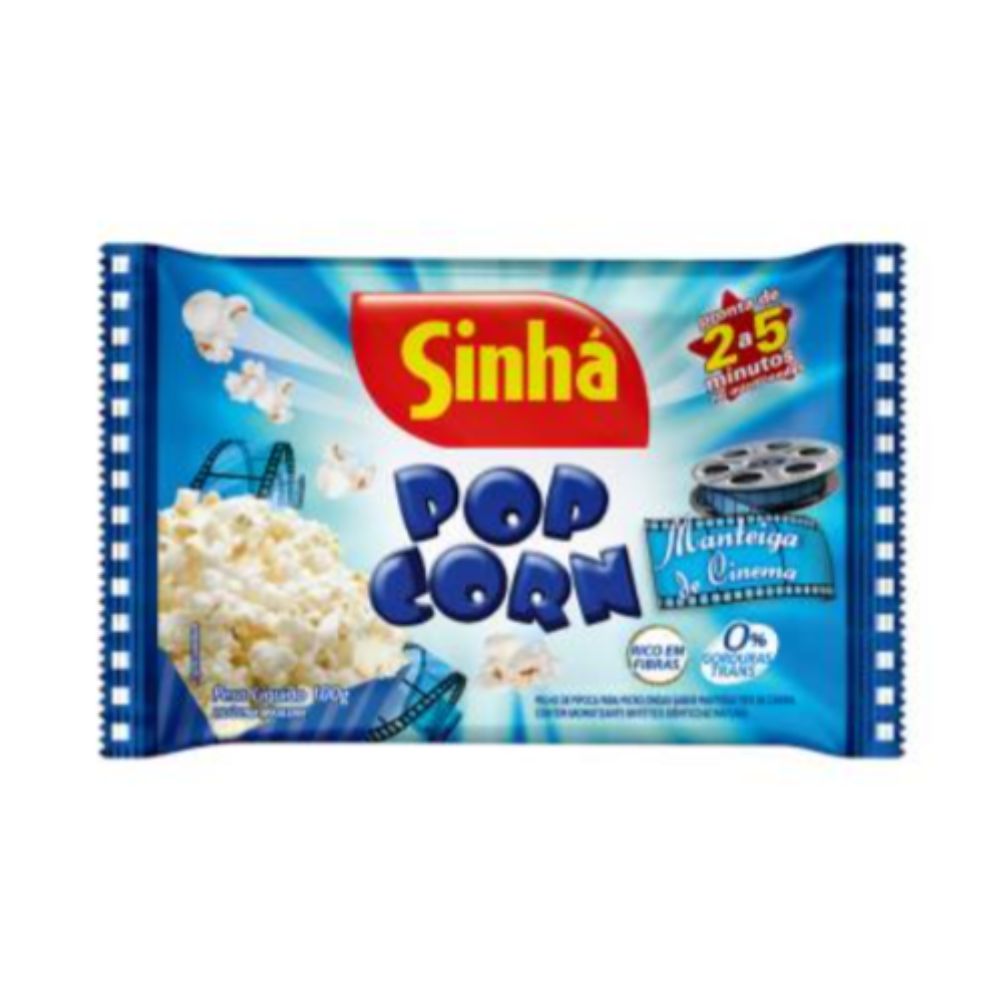 Pipoca de Micro-ondas Manteiga de Cinema Sinhá 90g