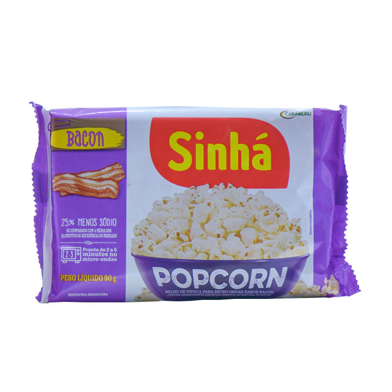 Pipoca de Micro-ondas Bacon Sinhá 90g