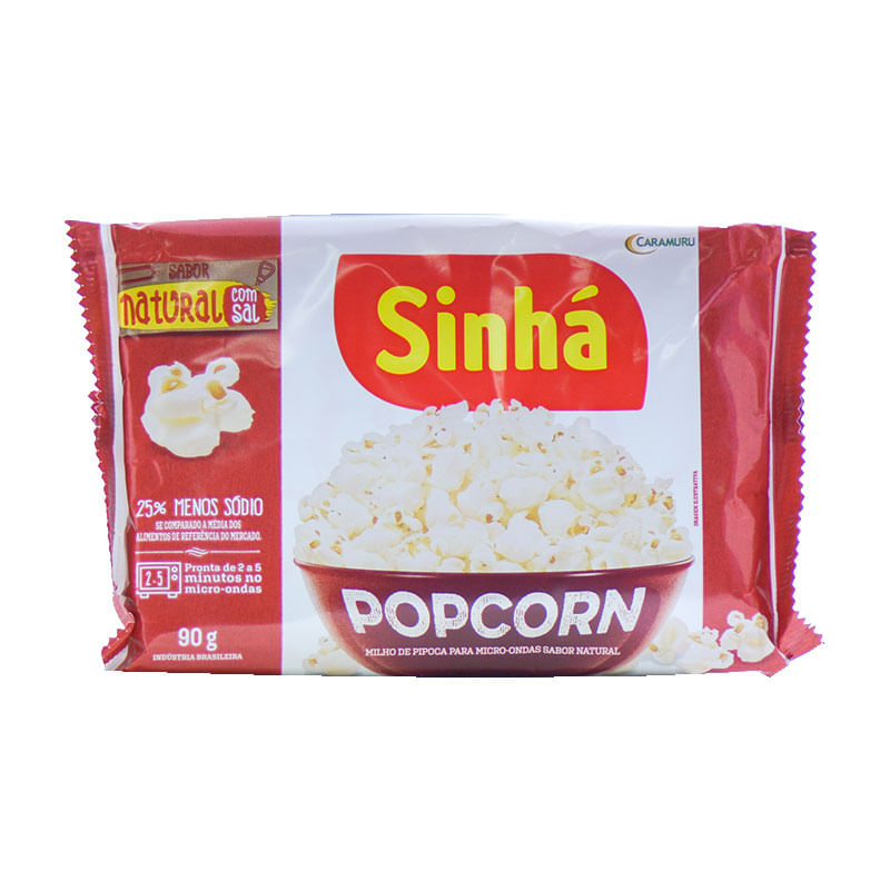 Pipoca de Micro-ondas Natural  Sinhá 90g