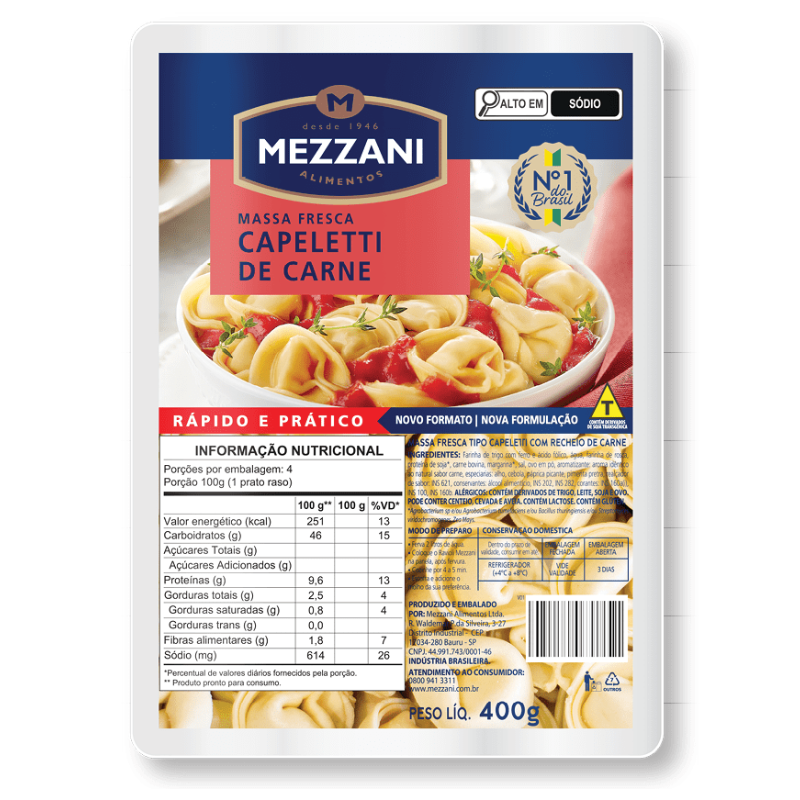 Capeletti Mezzani Carne 400g