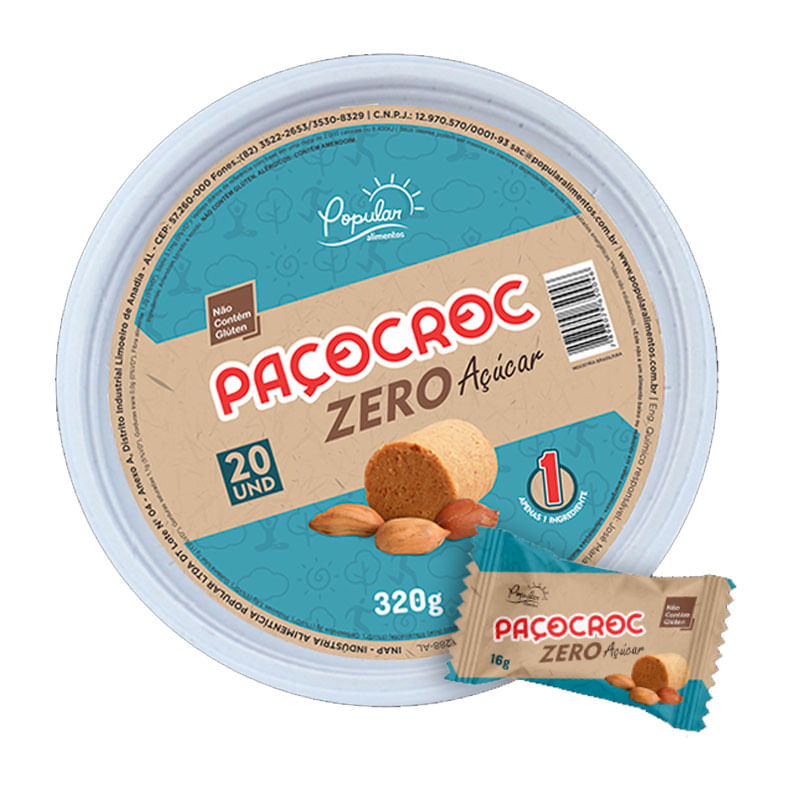 Paçoca Paçocroc Zero 16g 20un