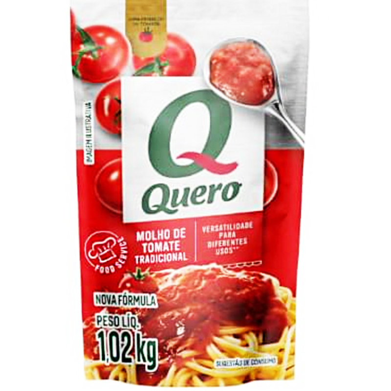 Molho de Tomate Tradicional Quero 1,020kg