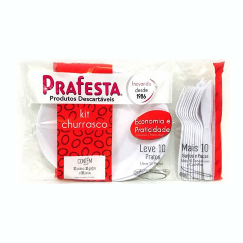 Kit Para Churrasco Branco Prafesta