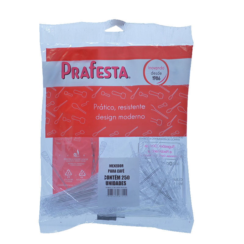 Mexedor Descartável Para Café Pequeno Cristal Prafesta