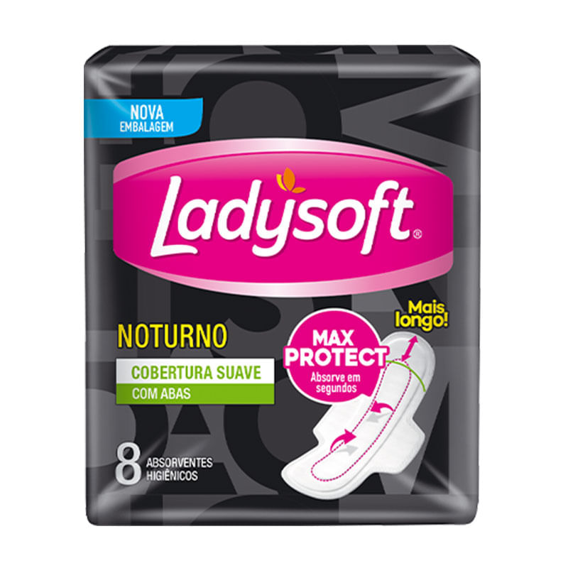 Absorvente Ladysoft Noturno Suave com Abas 8un