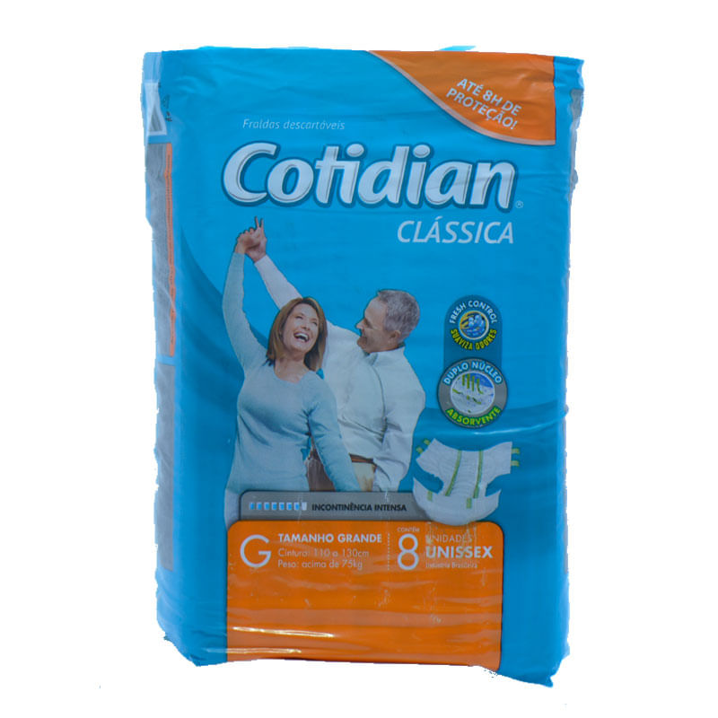 Fralda Descartável Cotidian Classic G 8un.