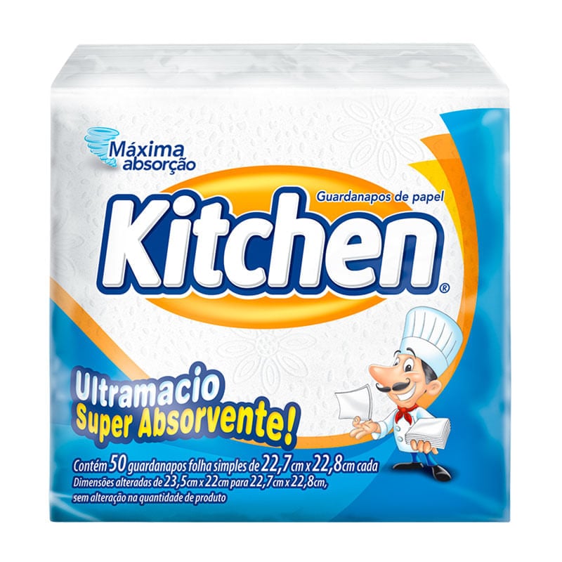 Guardanapo Kitchen Folha Simples Pequeno 50un