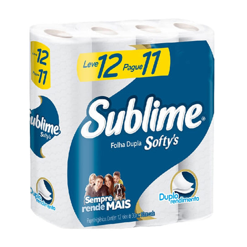Papel Higiênico Sublime Softy Folha Dupla 30m L12 P11