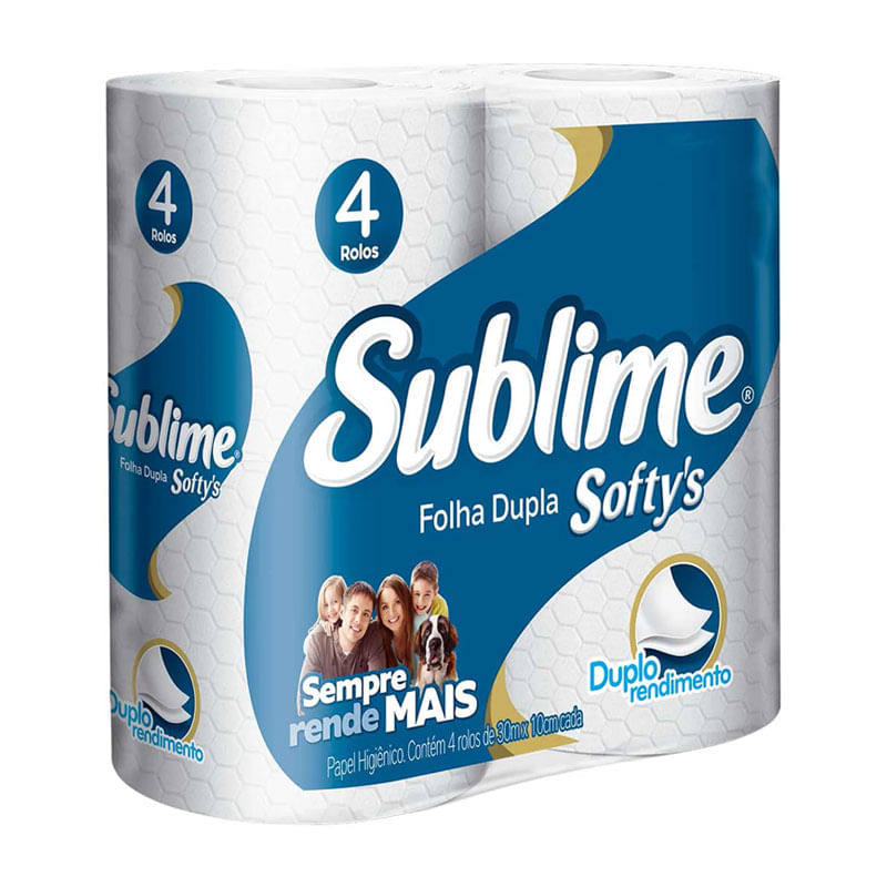 Papel Higiênico Sublime Softy 30m com 4 Rolos