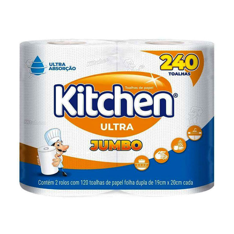 Papel Toalha Kitchen Folha Dupla 240 Toalhas