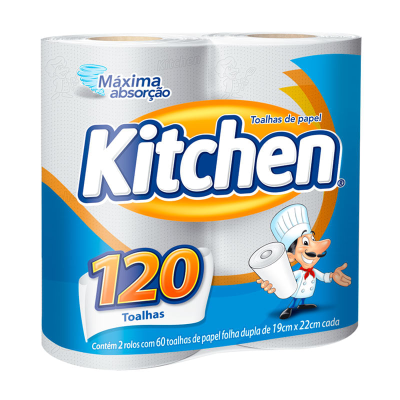 Papel Toalha Kitchen Folha Dupla 2 Rolos