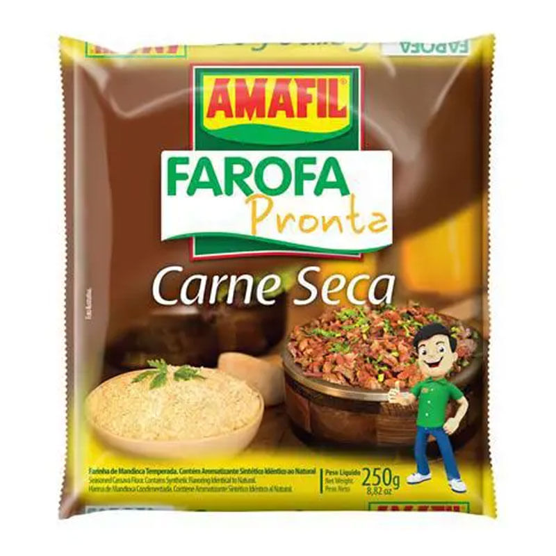 Farofa de Mandioca Carne Seca Amafil 250g