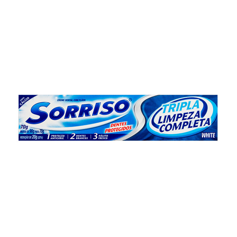 Creme Dental Sorriso Tripla Limpeza Completa 70g