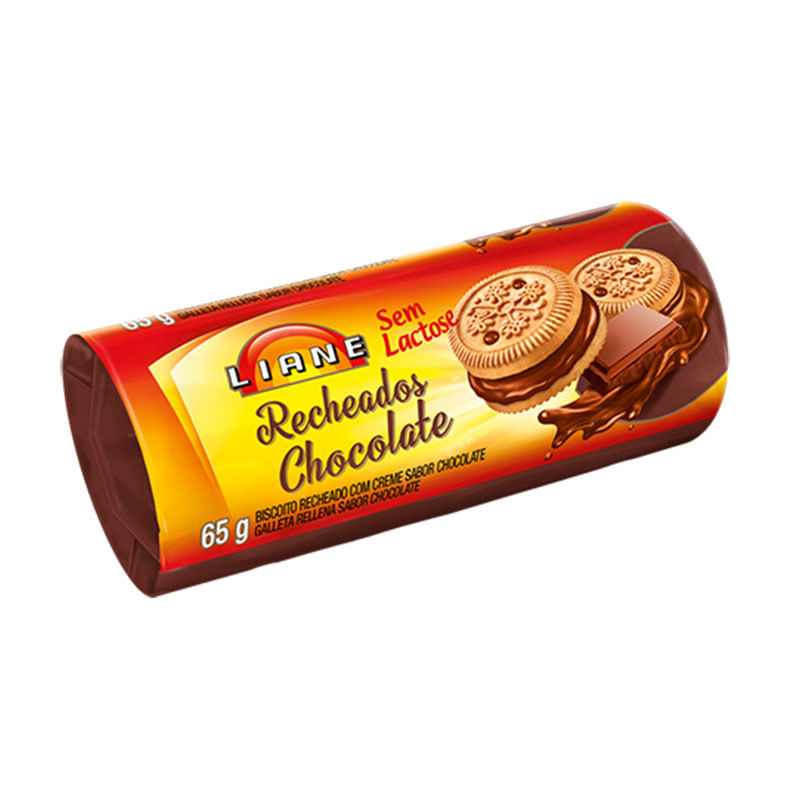 Biscoito Recheado Liane 65g Chocolate 