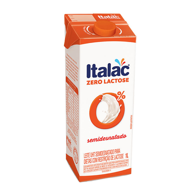 Leite Italac UHT Semidesnatado Zero Lactose 1L