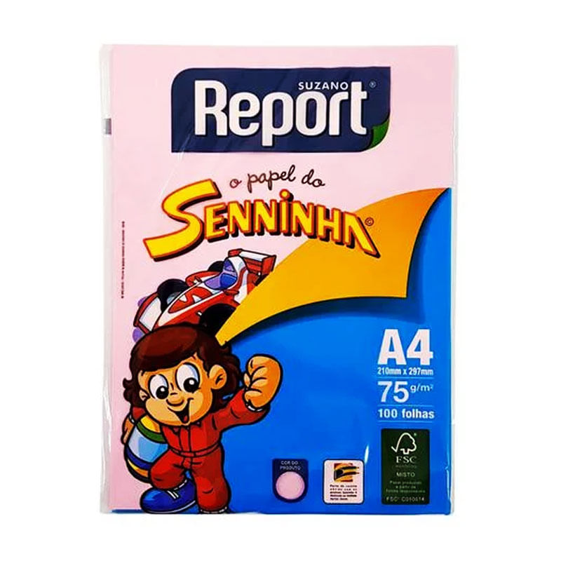 Papel Oficio Seninha Rosa A4 Report 100 Folhas