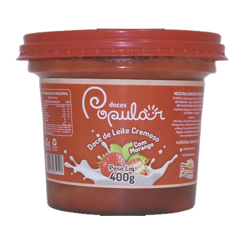 Doce Popular Leite com Morango 400g