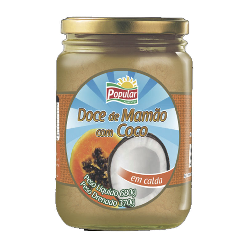 Doce Popular Mamão com Coco 680g