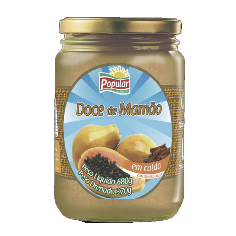 Doce Popular Mamão em Calda 680g