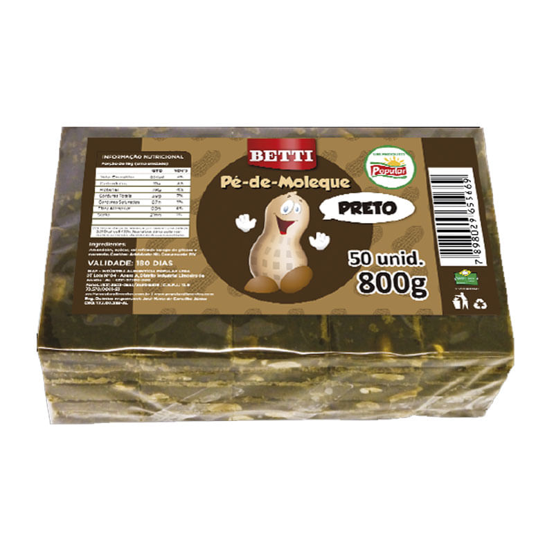 Pé de Moleque Popular Preto 800g 